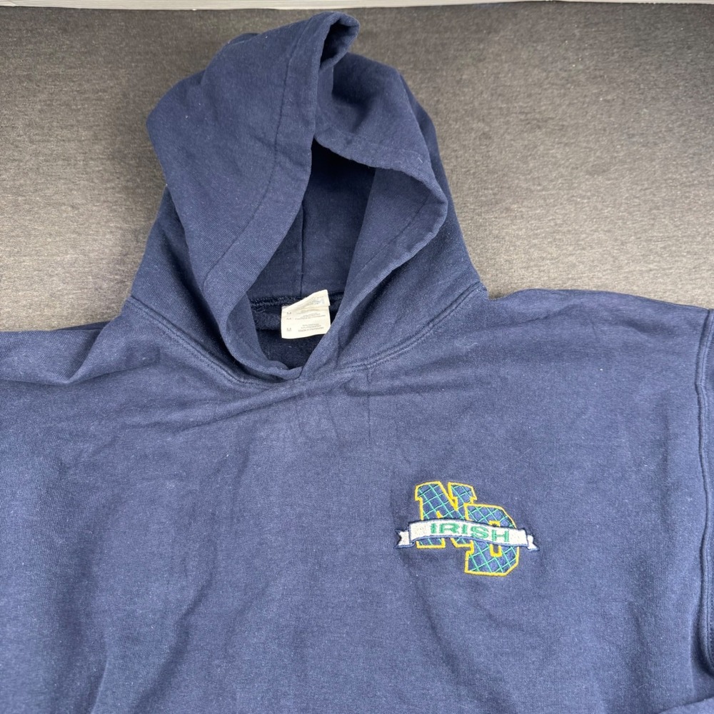 Gildan Heavy Blend Navy Blue Notre‎ Dame Fighting Irish Hoodie Sweatshirt Mens M
